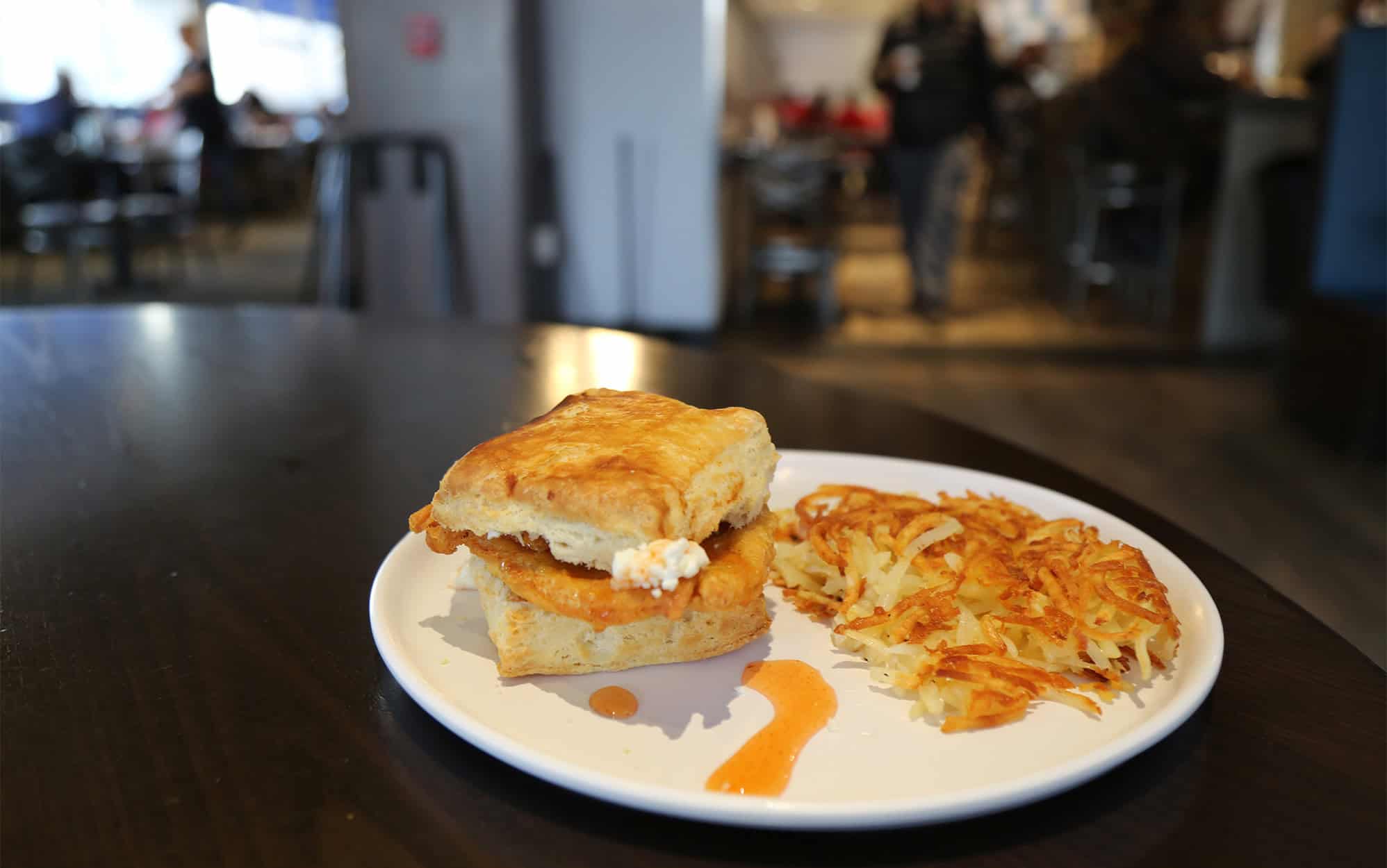 Breakfast sandwich with Hash Browns