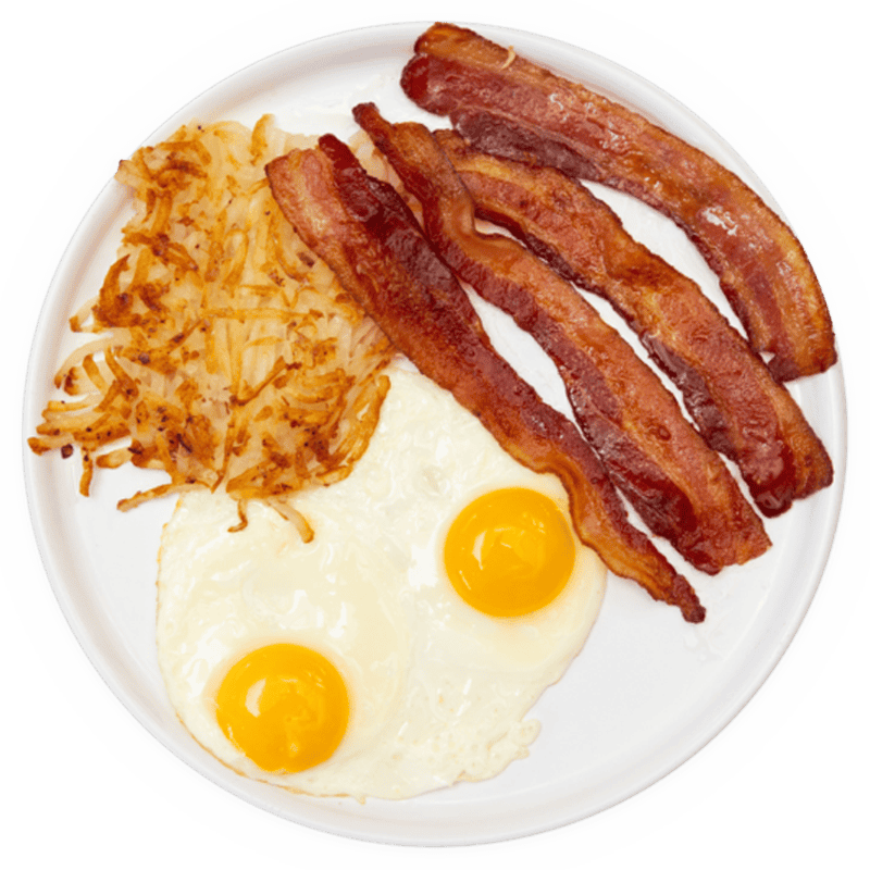 Square Bacon and Eggs Top Down Transparent
