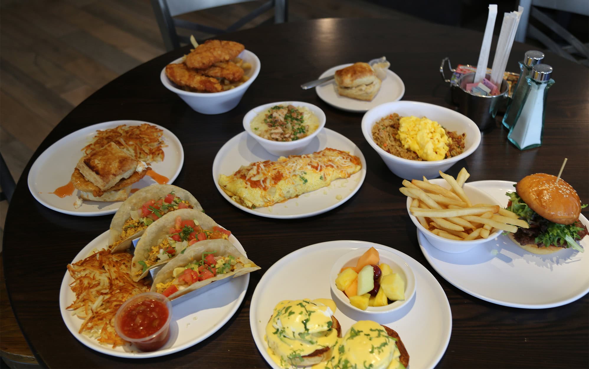 Table Filled with Menu Items
