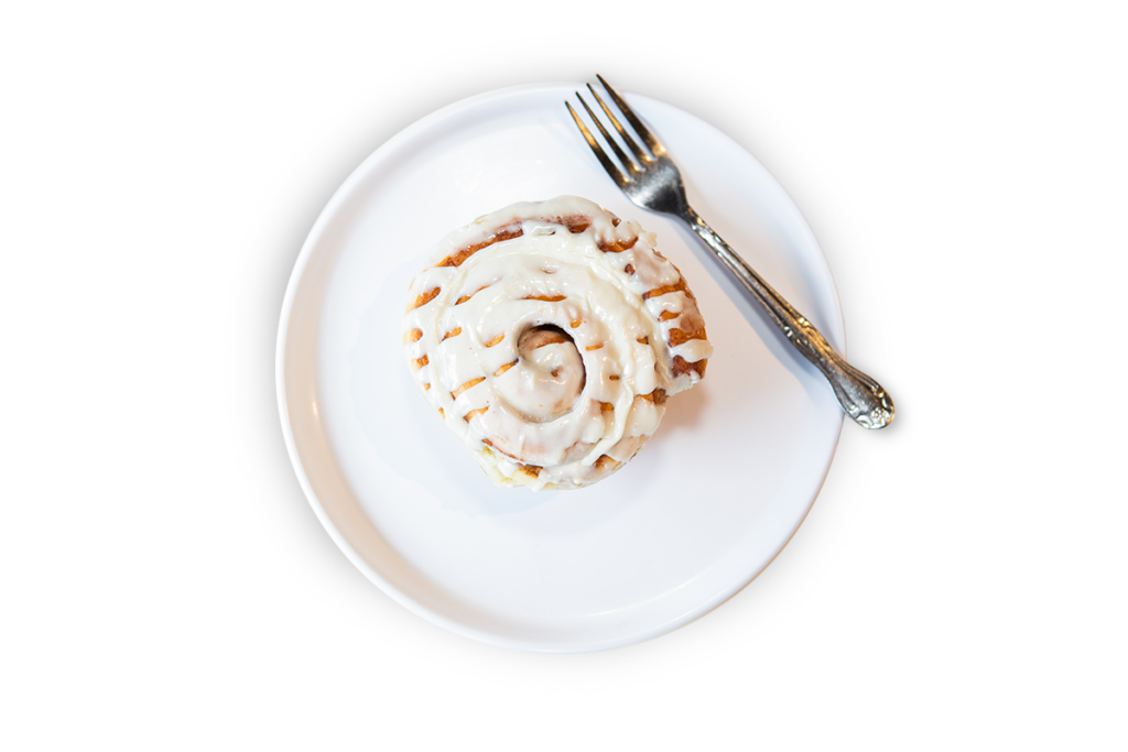 Top Down View of Cinnamon Roll Transparent